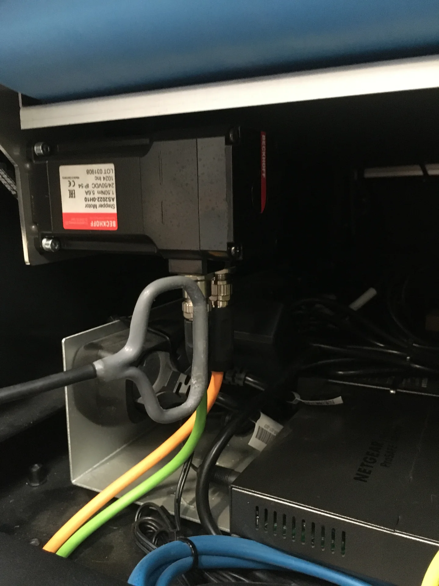 EMC equipment, motor cabling and power electronics inside an industrial system